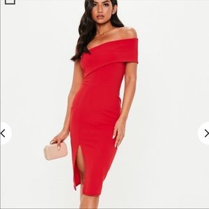 NWT Red one shoulder midi dress by Missguided!
